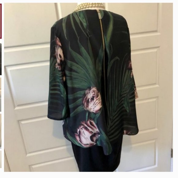 Ted Baker Palm Floral overhang tunic dress size 3 nwot - Picture 9 of 14